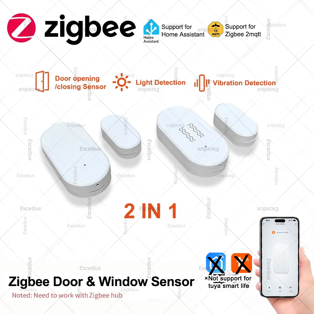 Home Improvement And Hardware - Zigbee 3.0 เซ็นเซอร์ประตูหน้าต่างความสว่าง/เซ็นเซอร์การสั่นสะเทือน Smart Home Security