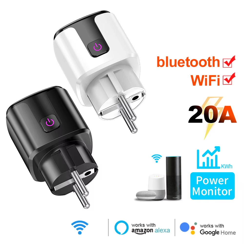 Home Improvement Outlet - ปลั๊กอัจฉริยะ 20A EU รองรับ WiFi+บลูทูธ พร้อมระบบตรวจสอบพลังงาน