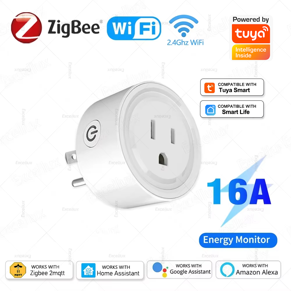 Home Improvement Outlet - เต้ารับอัจฉริยะ Tuya WiFi หรือ Zigbee แบบปลั๊ก