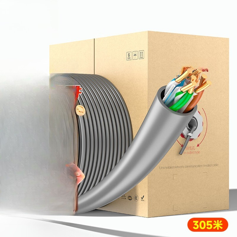 Home Improvement Network - สายเคเบิลเครือข่ายกิกะบิตประเภท 6, ทองแดงปราศจากออกซิเจน CAT6 แบบไม่มีฉนวน, สายเคเบิลสำหรับการติดตั้งเครือข่ายและระบบตรวจสอบภายในบ้าน