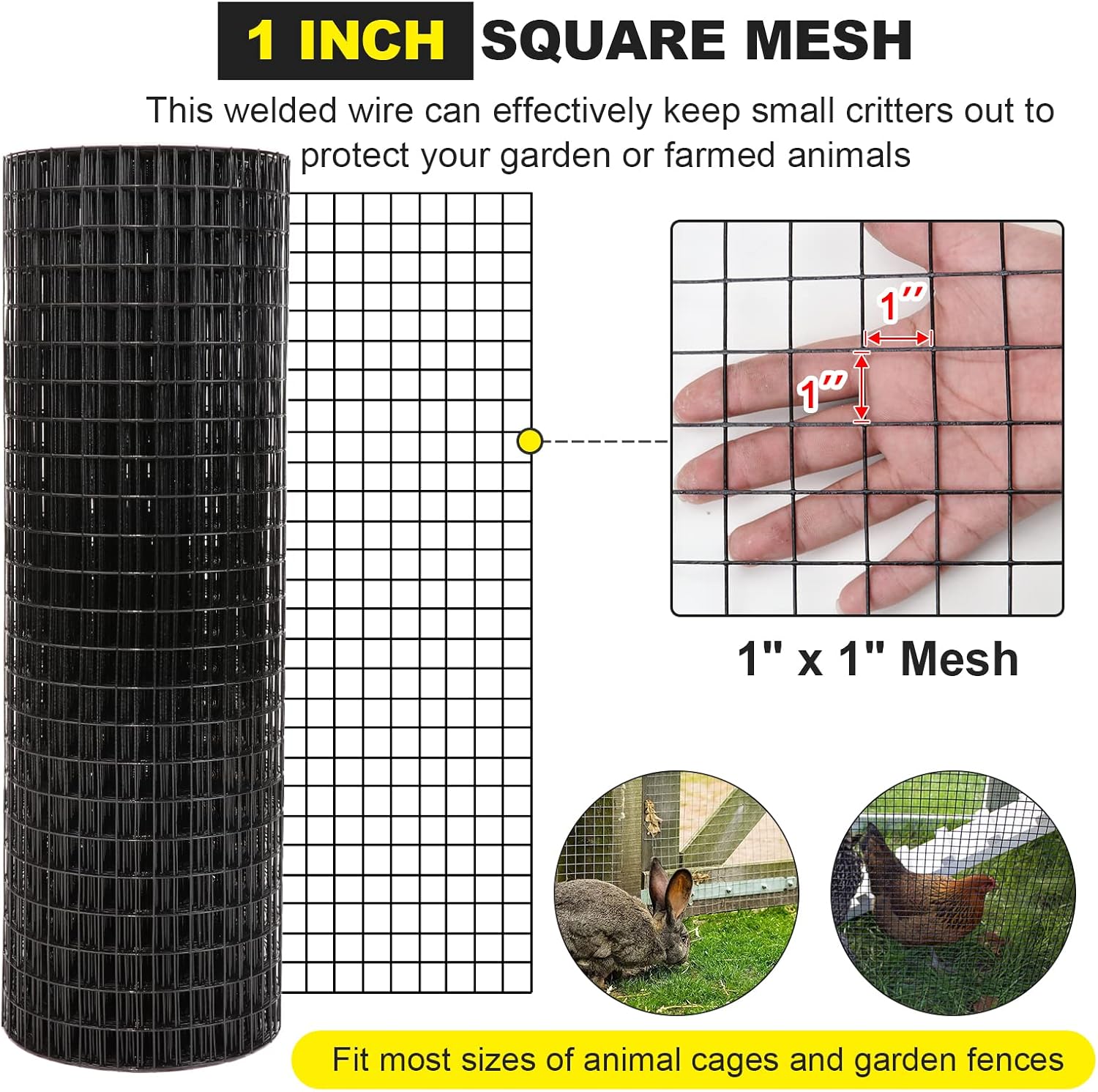 ตาข่ายลวดเชื่อมเคลือบไวนิลสีดำ - Home Improvement Fence บทวิจารณ์และราคา
