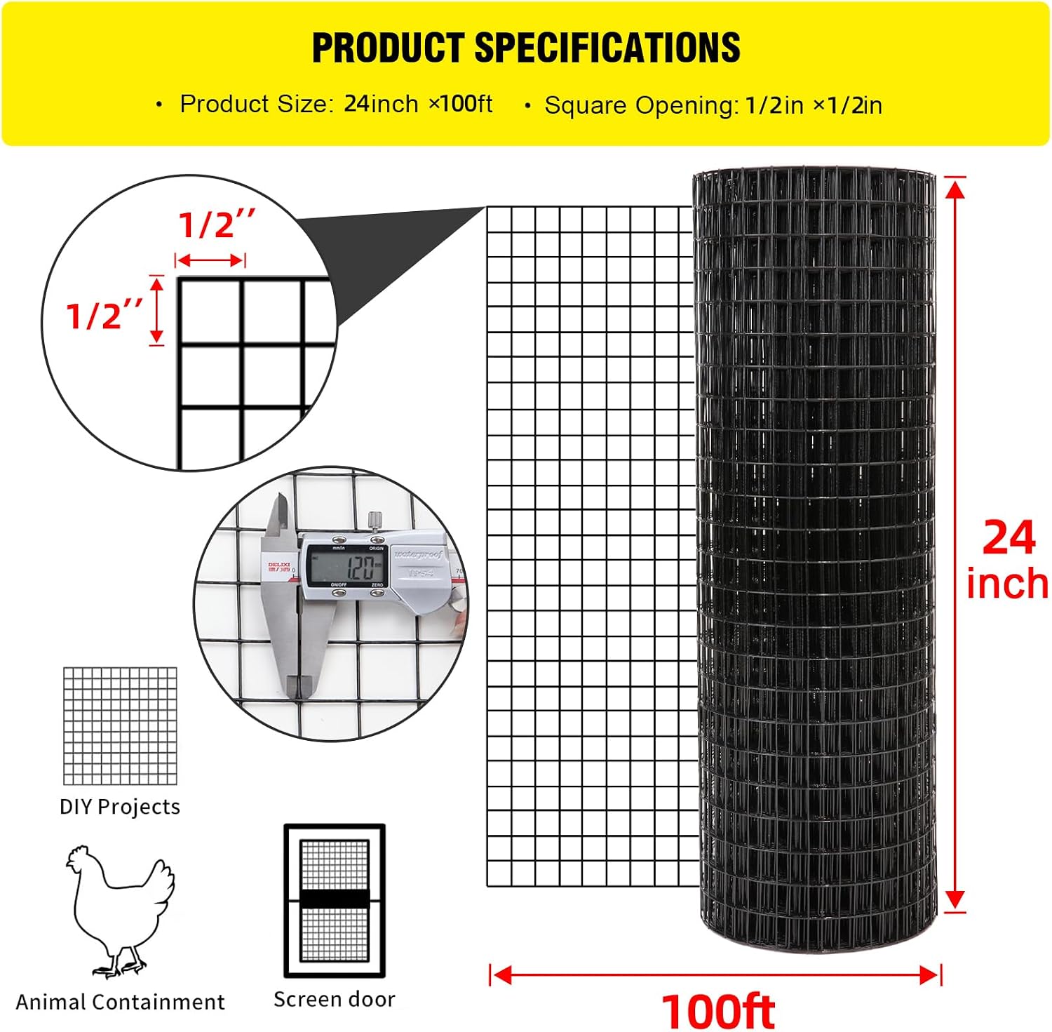 ตาข่ายลวดเชื่อมเคลือบไวนิลสีดำ - Home Improvement Fence บทวิจารณ์และราคา